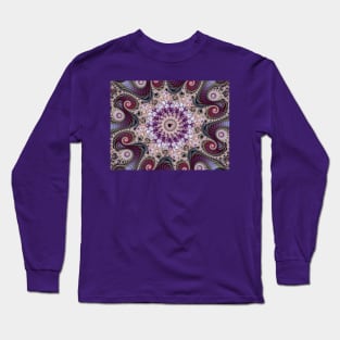 Purple Mandelbrot Fractal Long Sleeve T-Shirt